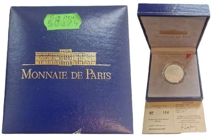 Frankreich 500 Fr 20 Gr. 999 Platin Big Ben 1994 Münzenankauf Koblenz Frank Maurer AJ13   
