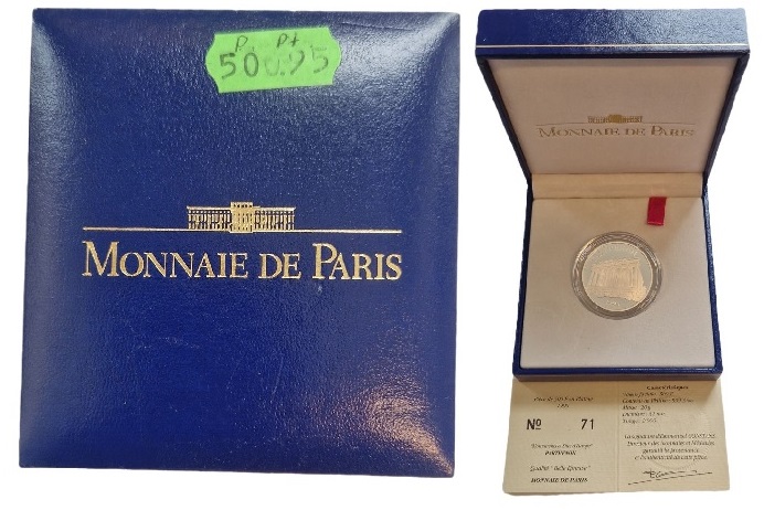  Frankreich 500 Fr 20 Gr. 999 Platin Parthenon 1995 RRR Münzenankauf Koblenz Frank Maurer AJ16   