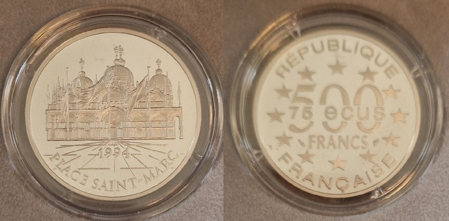  Frankreich 500 Fr 20 Gr. 999 Platin Saint Marc Platz 1994 Münzenankauf Koblenz Frank Maurer AJ18   