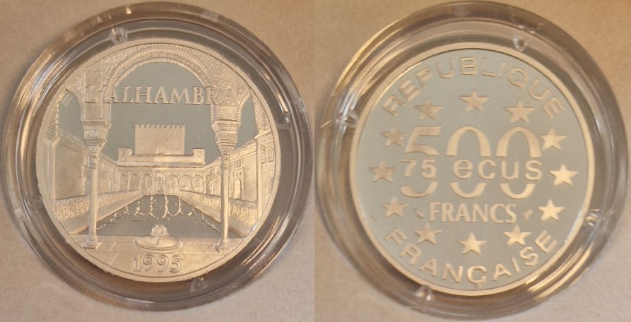  Frankreich 500 Fr 20 Gr. 999 Platin Alhambra 1995 Münzenankauf Koblenz Frank Maurer AJ19   