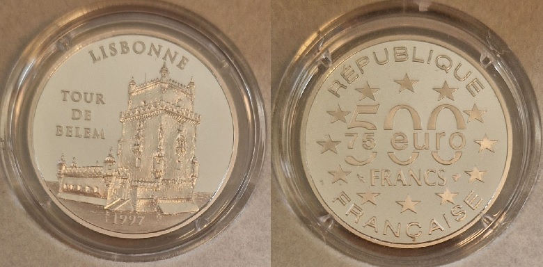  Frankreich 500 Fr 20 Gr. 999 Platin Der Belem Turm 1997 Münzenankauf Koblenz Frank Maurer AJ20   