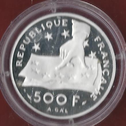  Frankreich 500 Fr.1991 Descartes PP 20 Gr.999,5 Feinplatin Münzenankauf Koblenz Frank Maurer AJ920   