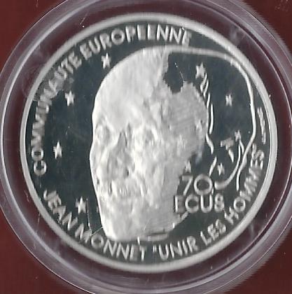  Frankreich 500 Fr.1992 Monnet PP 20 Gr.999,5 Feinplatin Münzenankauf Koblenz Frank Maurer AJ921   