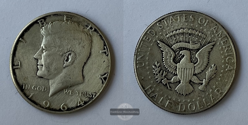 USA 1/2 Dollar 1969 Kennedy Half Dollar  KM#202a FM-Frankfurt Feinsilber: 4,6g   
