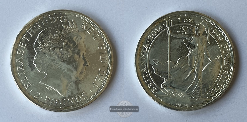  Großbritannien 2 Pounds 2014 FM-Frankfurt  Feinsilber: 31,1g   