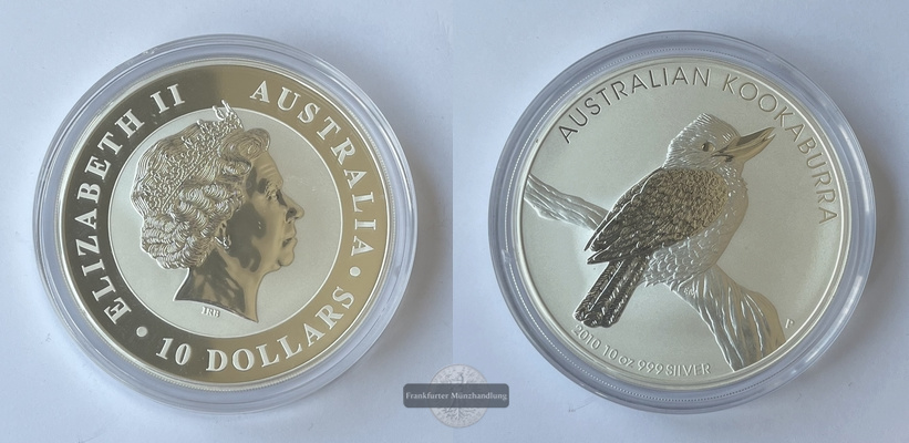  Australien 10 Dollar 2010 Kookaburra KM#1360 FM-Frankfurt Feinsilber: 311g   