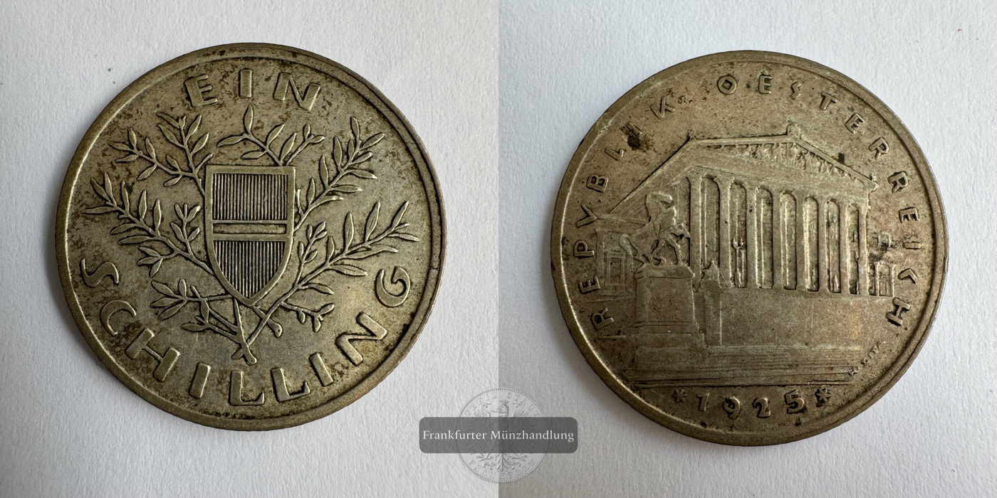  Österreich / 1 Schilling 1925  FM-Frankfurt KM#2840 Feinsilber: 3,84g   