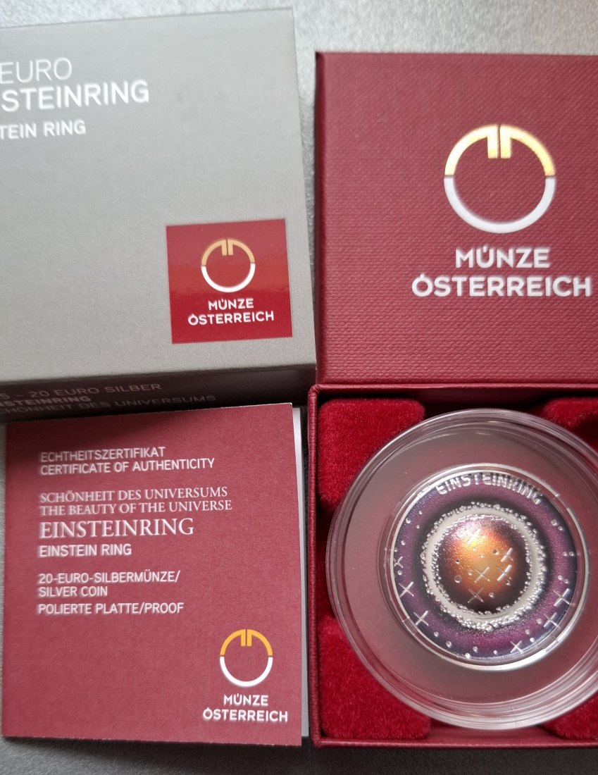  Österreich 20 Euro Silber 2025 proof pp Einsteinring 2. Ausgabe der Serie Schönheit des Universums   