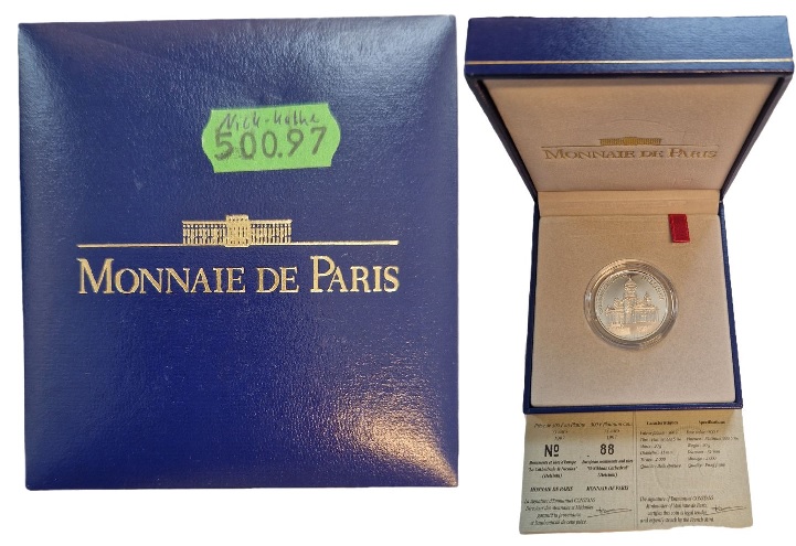  Frankreich 500 Fr 20 Gr. 999 Platin Dom zu Helsinki 1997 Münzankauf Koblenz Frank Maurer AJ23   