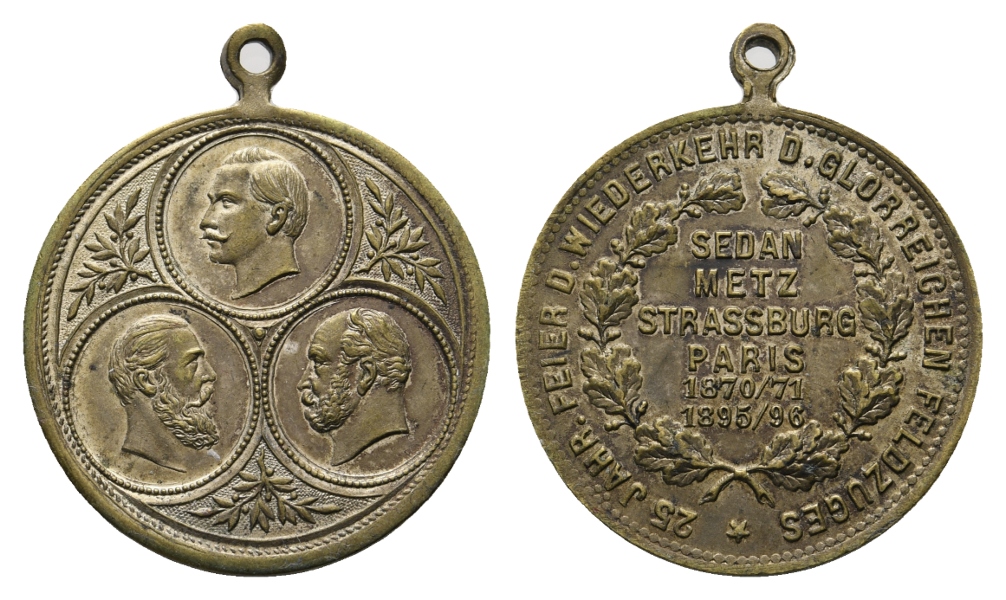  Medaille 1895; 25 Jahre Feldzug; Bronze; gehenkelt; 7,84 g, Ø 28,62 mm   
