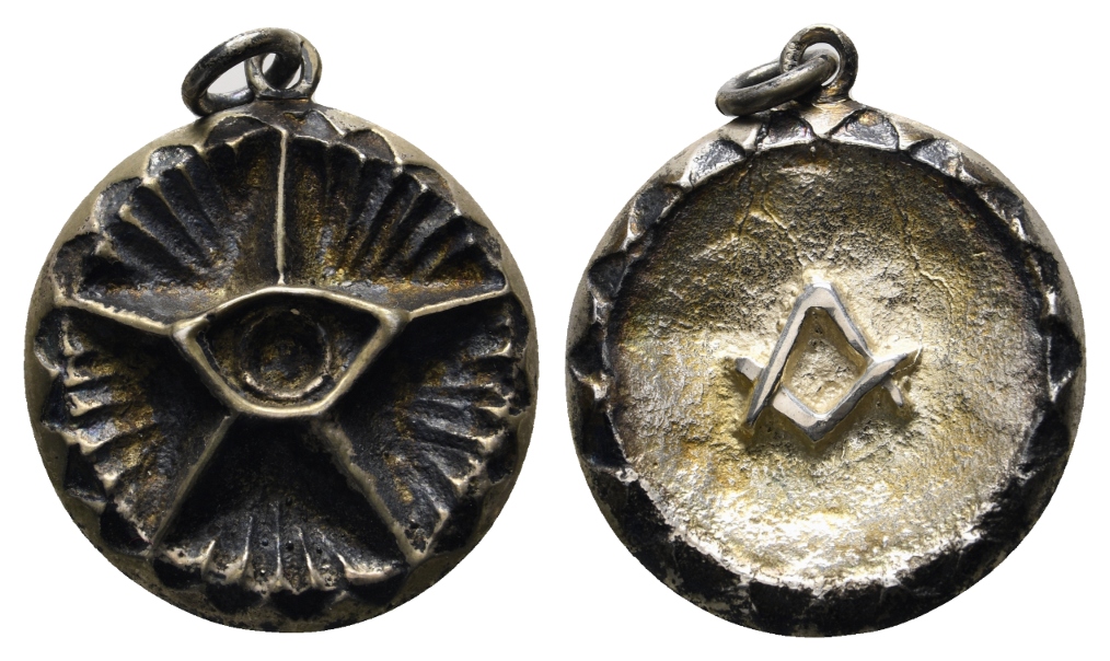  Medaille; Freimaurer; Bronze; gehenkelt; 21,46 g, Ø 30,83 mm   