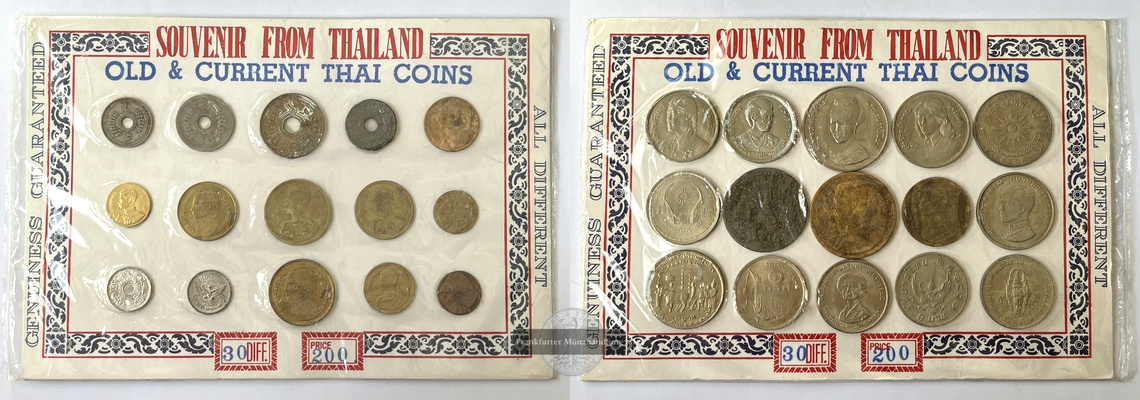  Thailand 30 verschiedene Münzen (Old & Current Thai Coins - Souvenir) FM-Frankfurt   