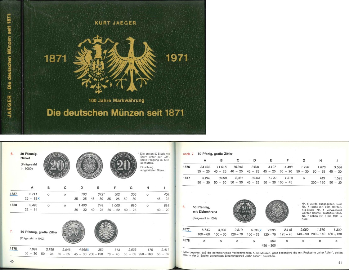  Kurt Jaeger; Die deutschen Münzen seit 1871; 9. völlig überarbeitete Auflage; Basel, gebraucht   