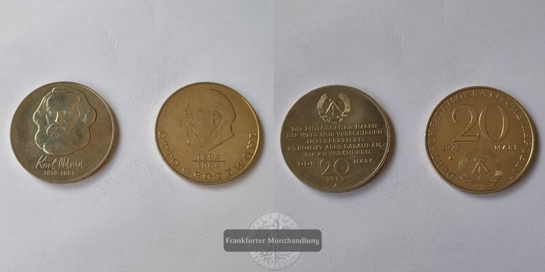  Deutschland DDR 20 Mark 1973 & 1983 LOT (2 Münzen) FM-Frankfurt   