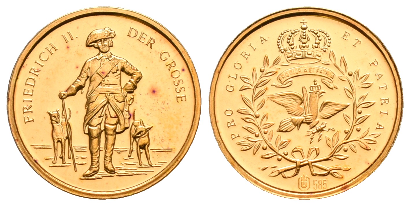  Preußen 0,9 g Feingold (585). Friedrich der Große (1740 - 1786)   