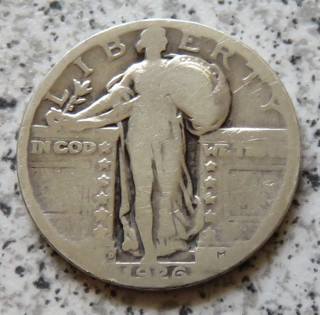  USA Standing Liberty Quarter Dollar 1926 / USA 25 Cents 1926   