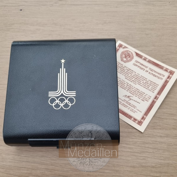 Russland MM-Frankfurt  Feingold: 15,55g 100 Rubel Olympia '80 1977 