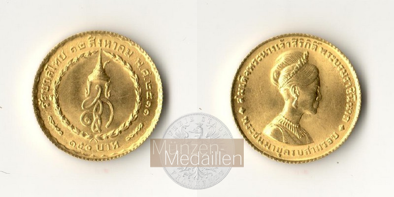 Thailand MM-Frankfurt Feingewicht: 3,37g Gold Baht  
