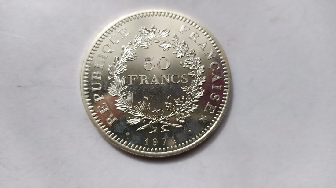 France.50 Francs 1974 A.Silver 900.UNC