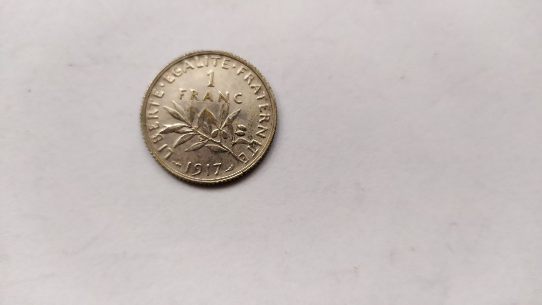  France.1 Franc 1917.Silver 835   