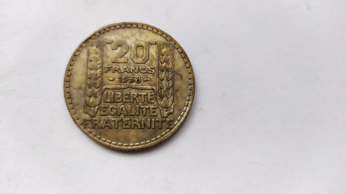  France.20 Francs 1938.Silver 680.   