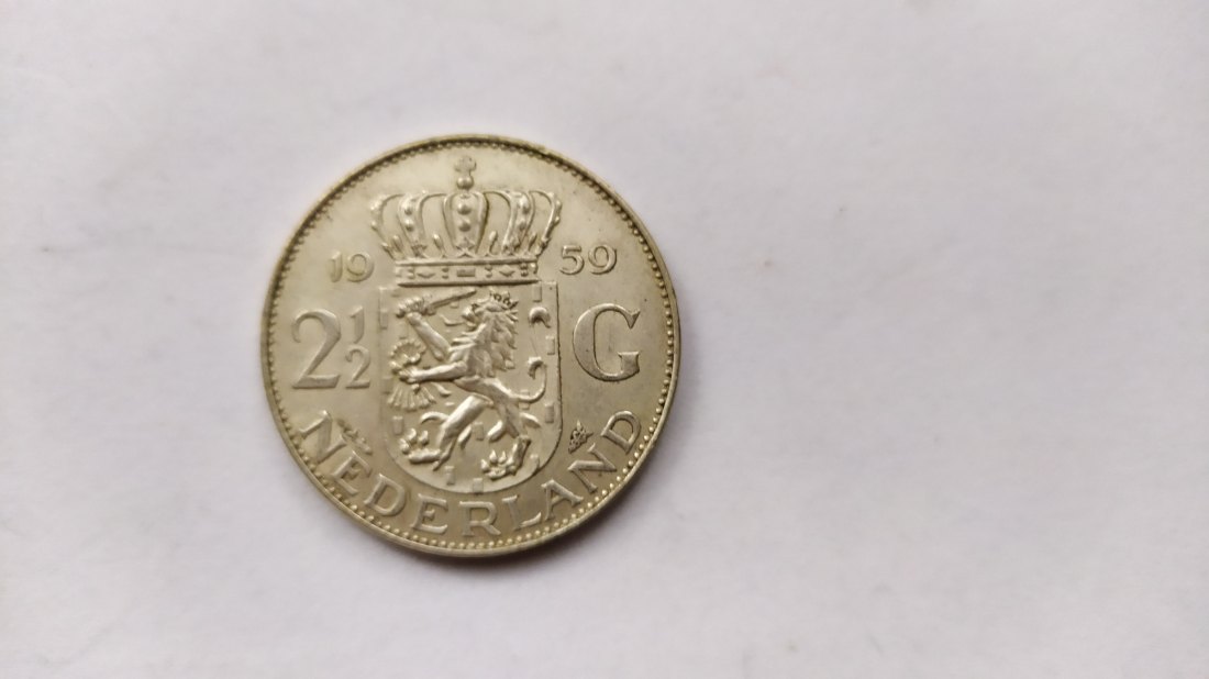 Netherlands.2 1/2 Gulden 1959.Silver 720.