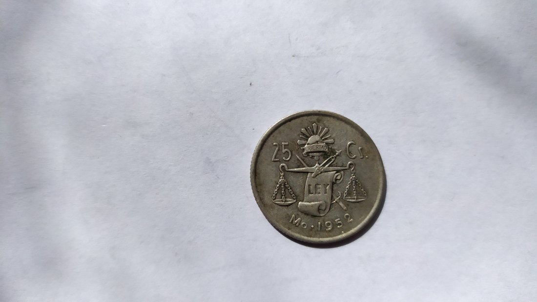 Mexico.25 Centavos 1952.Silver 300.