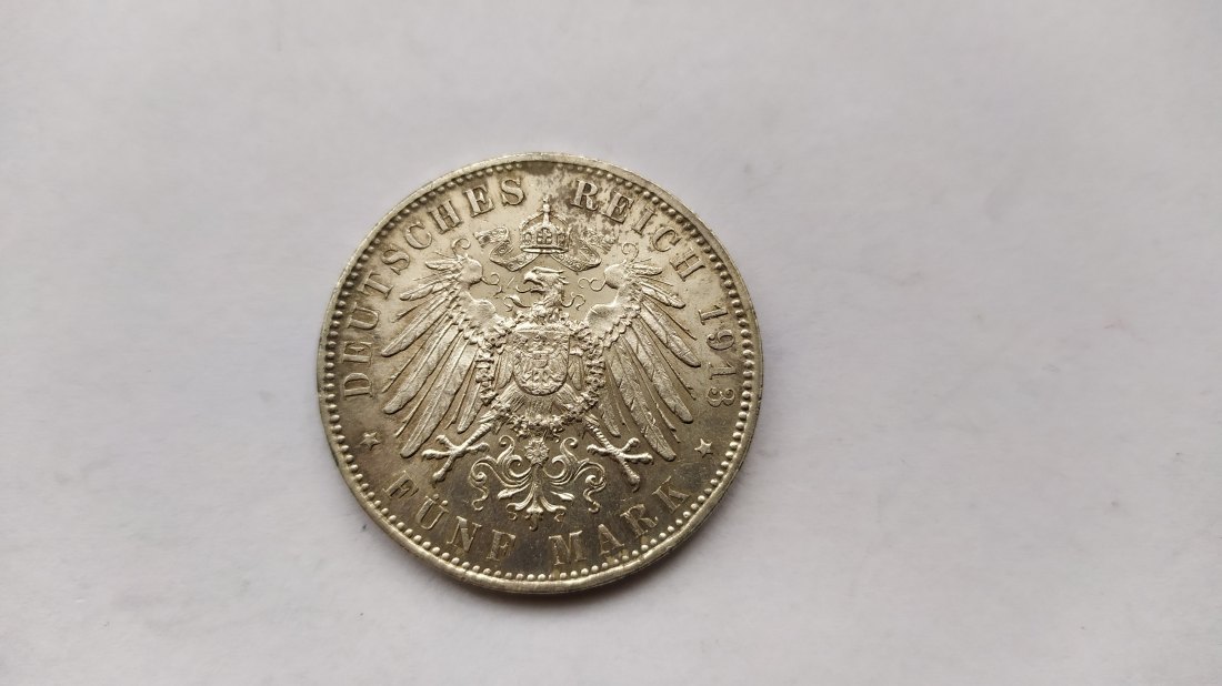  Germany.5 Mark 1913D.Silver 900.   