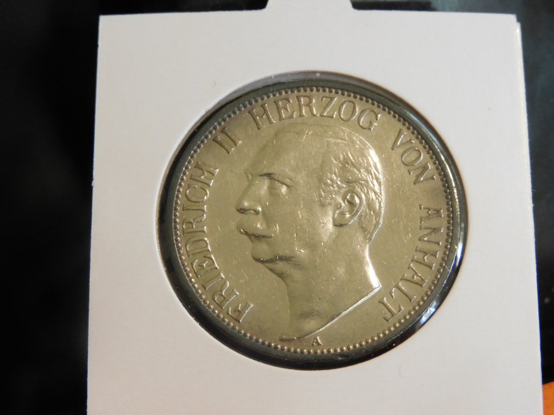 GERMANY 3 MARK 1909 ANHALT.GRADE-PLEASE SEE PHOTOS.