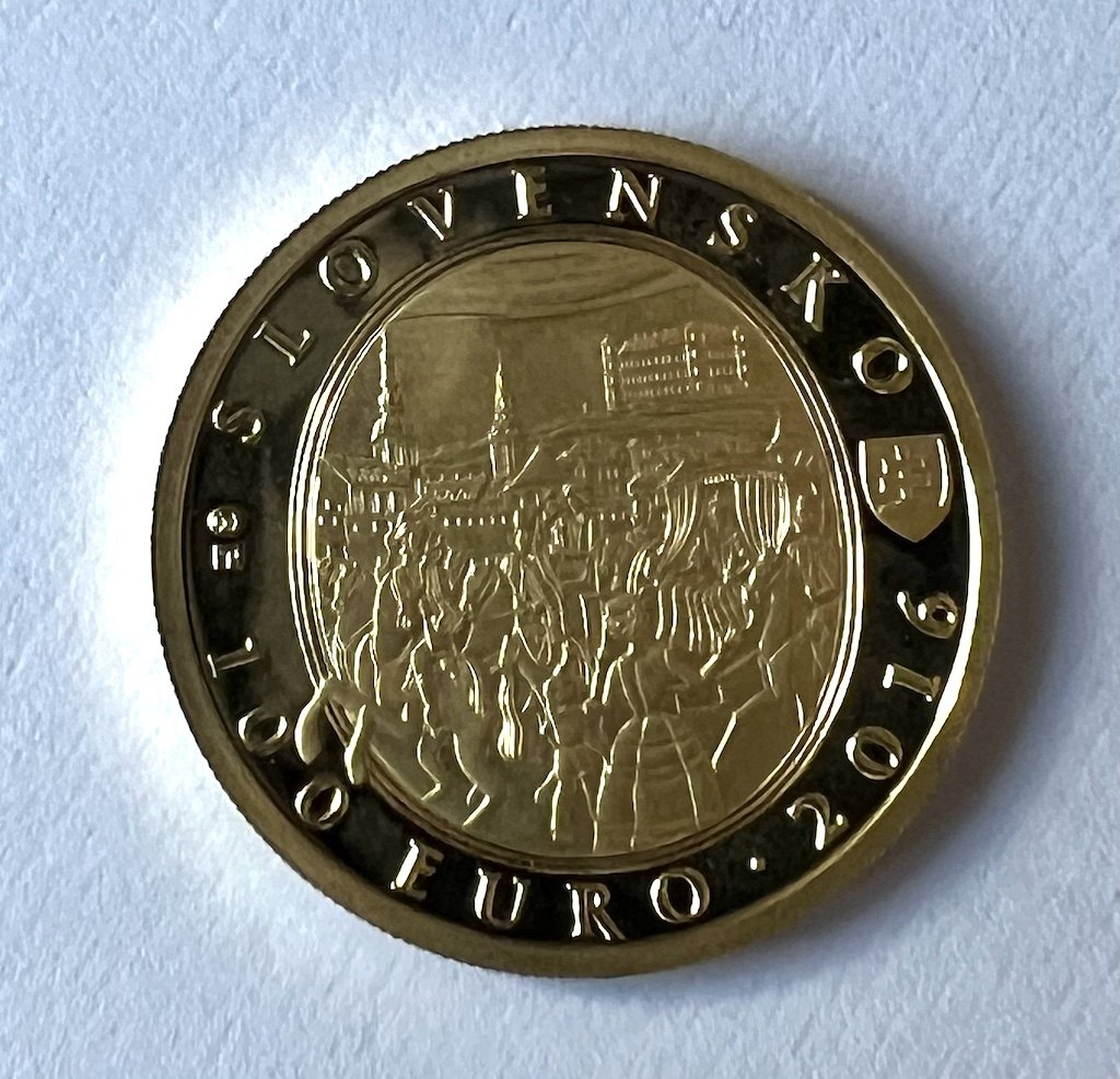  100 Euro GOLD 2016 Proof (berührt) Slovakei 8,55 g Feingold. Krönung Maria Theresia 1741   