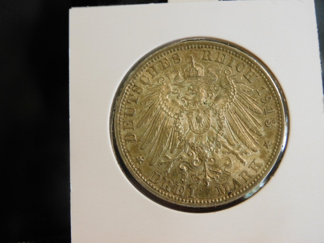  GERMANY 3 MARK 1913 BAVARIA.GRADE-PLEASE SEE PHOTOS.   