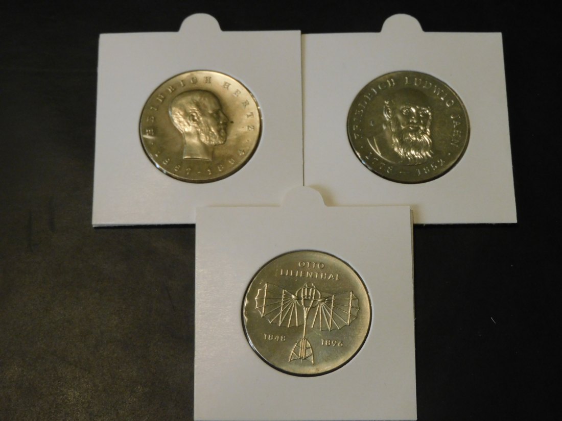 GERMANY 3X 5 MARK 1969-1973-1977 DDR.GRADE-PLEASE SEE PHOTOS.