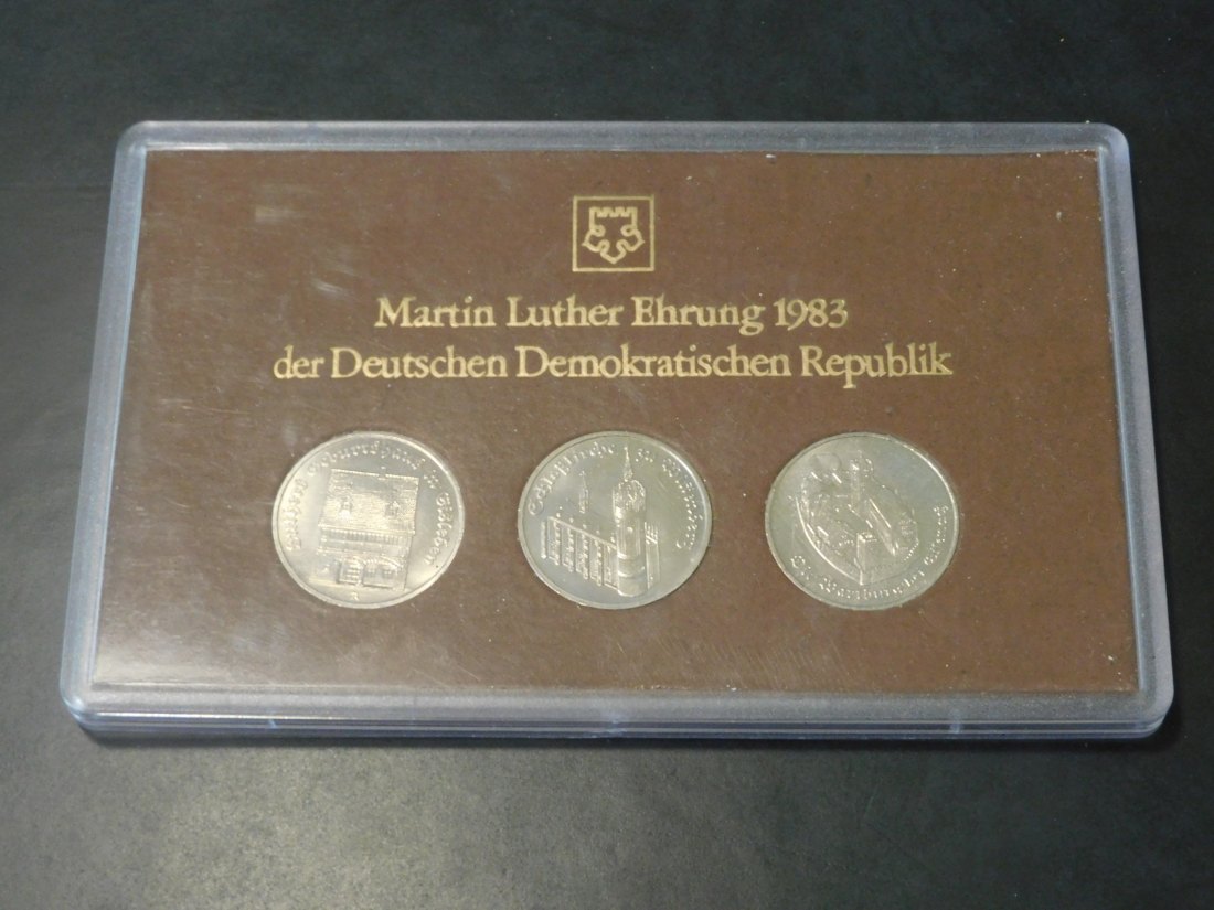 GERMANY 3X 5 MARK MARTIN LUTHER EHRUNG DDR.GRADE-PLEASE SEE PHOTOS.