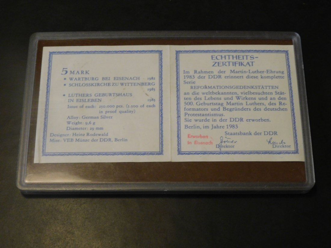 GERMANY 3X 5 MARK MARTIN LUTHER EHRUNG DDR.GRADE-PLEASE SEE PHOTOS.   