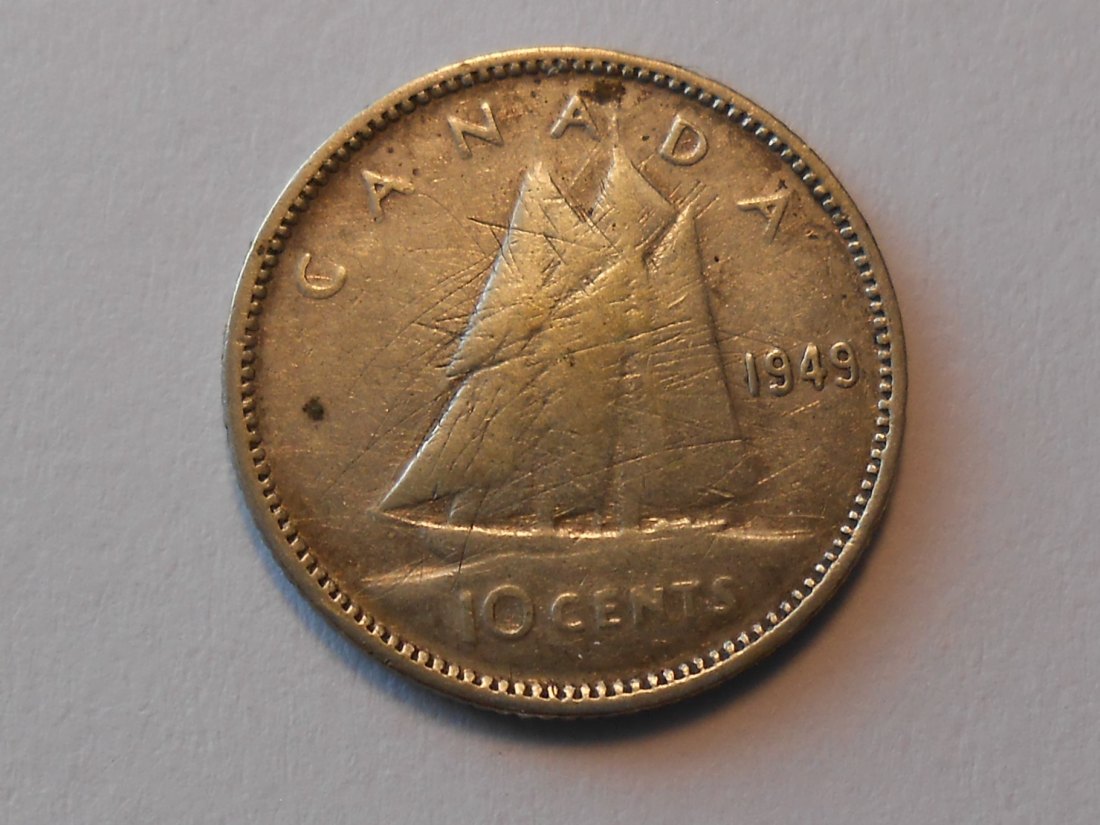  Kanada Silber 10 Cent 1949 (800 Silber)   