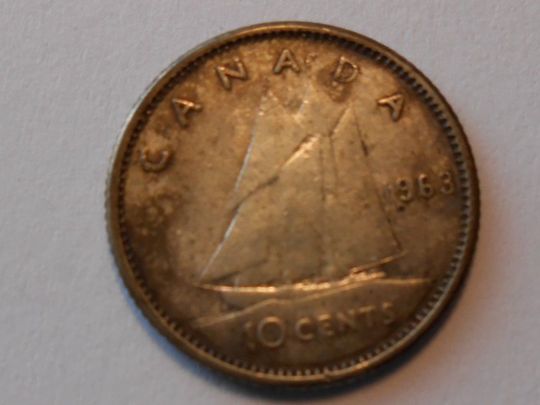  Kanada Silber 10 Cent 1963 (800 Silber)   