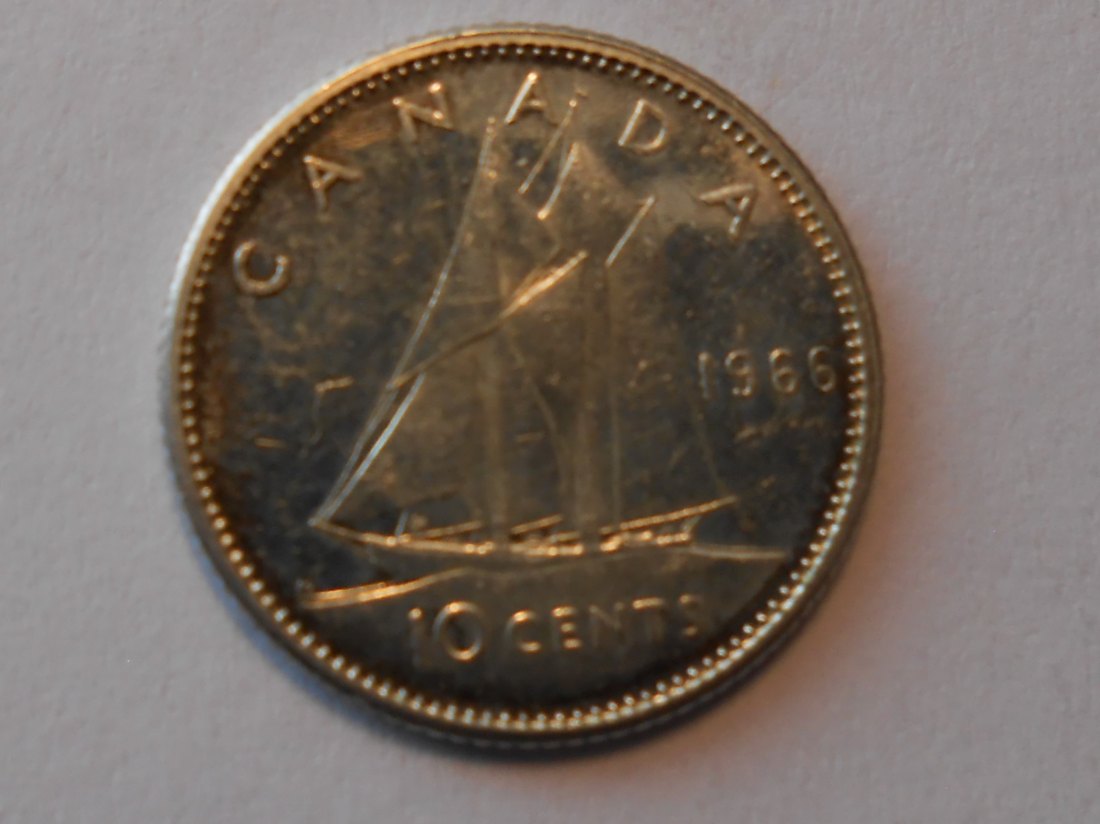 Kanada Silber 10 Cent 1966 (800 Silber)   