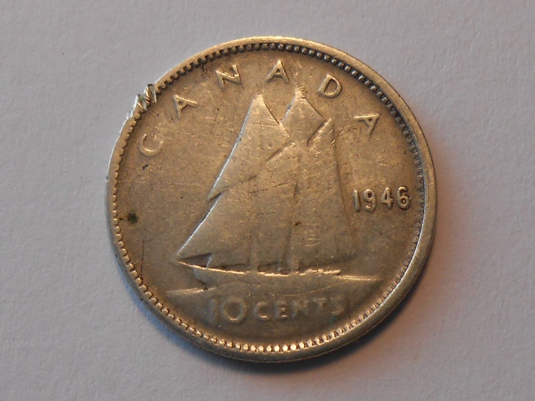  Kanada Silber 10 Cent 1946 (800 Silber)   