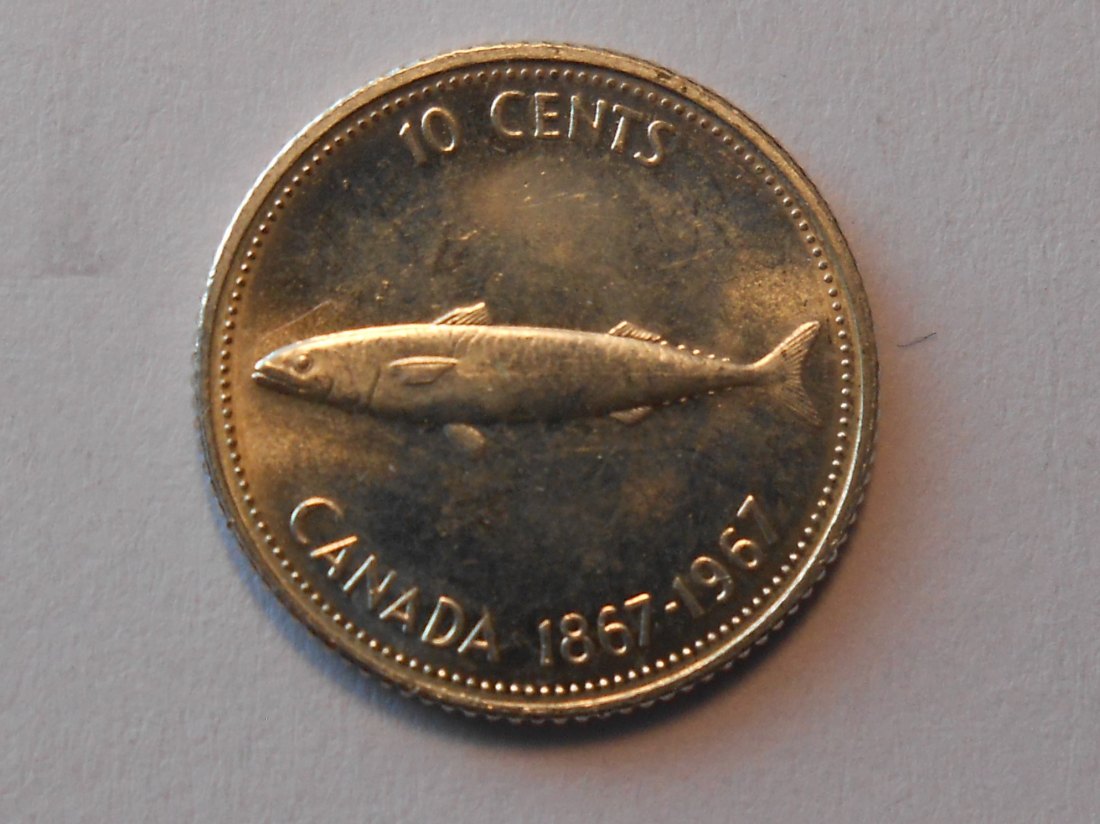  Kanada Silber 10 Cent 1967 Gedenkmünze (800 Silber)   