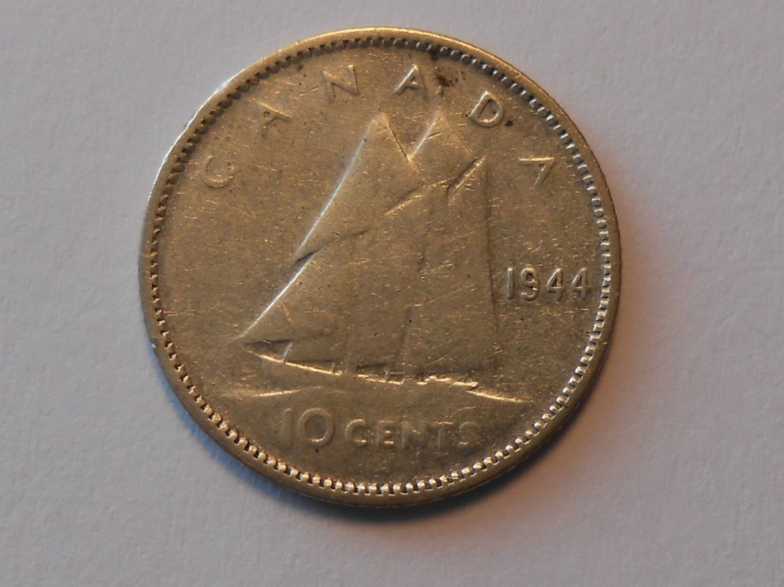  Kanada Silber 10 Cent 1944 (800 Silber)   