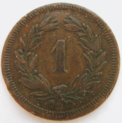  Schweiz 1 Rappen1857 B   