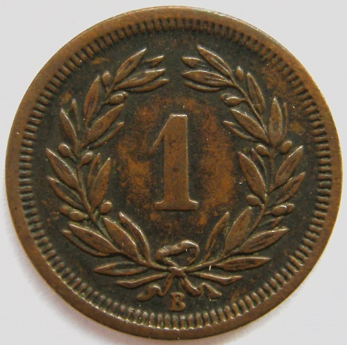  Schweiz 1 Rappen1872 B   