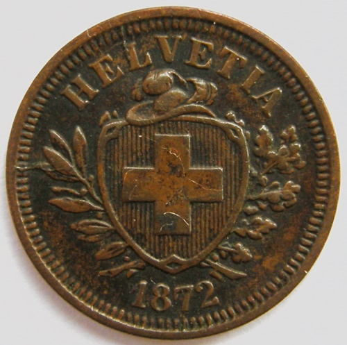  Schweiz 1 Rappen1872 B   