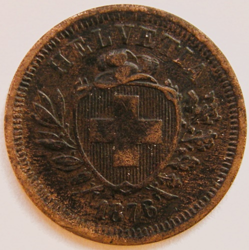  Schweiz 1 Rappen1876 B   