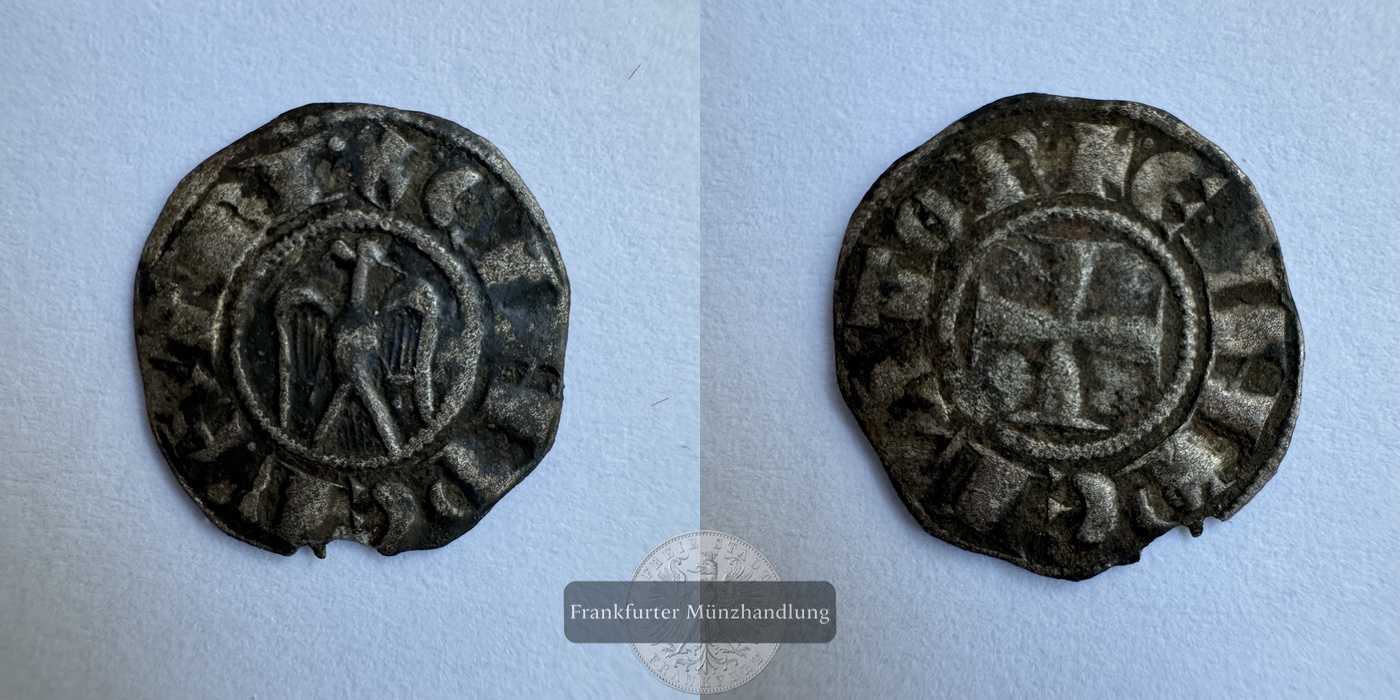  Italien / Sizilien Denar Heinrich VI u. Constanze 1195-97 FM-Frankfurt Gewicht: 0,75g   