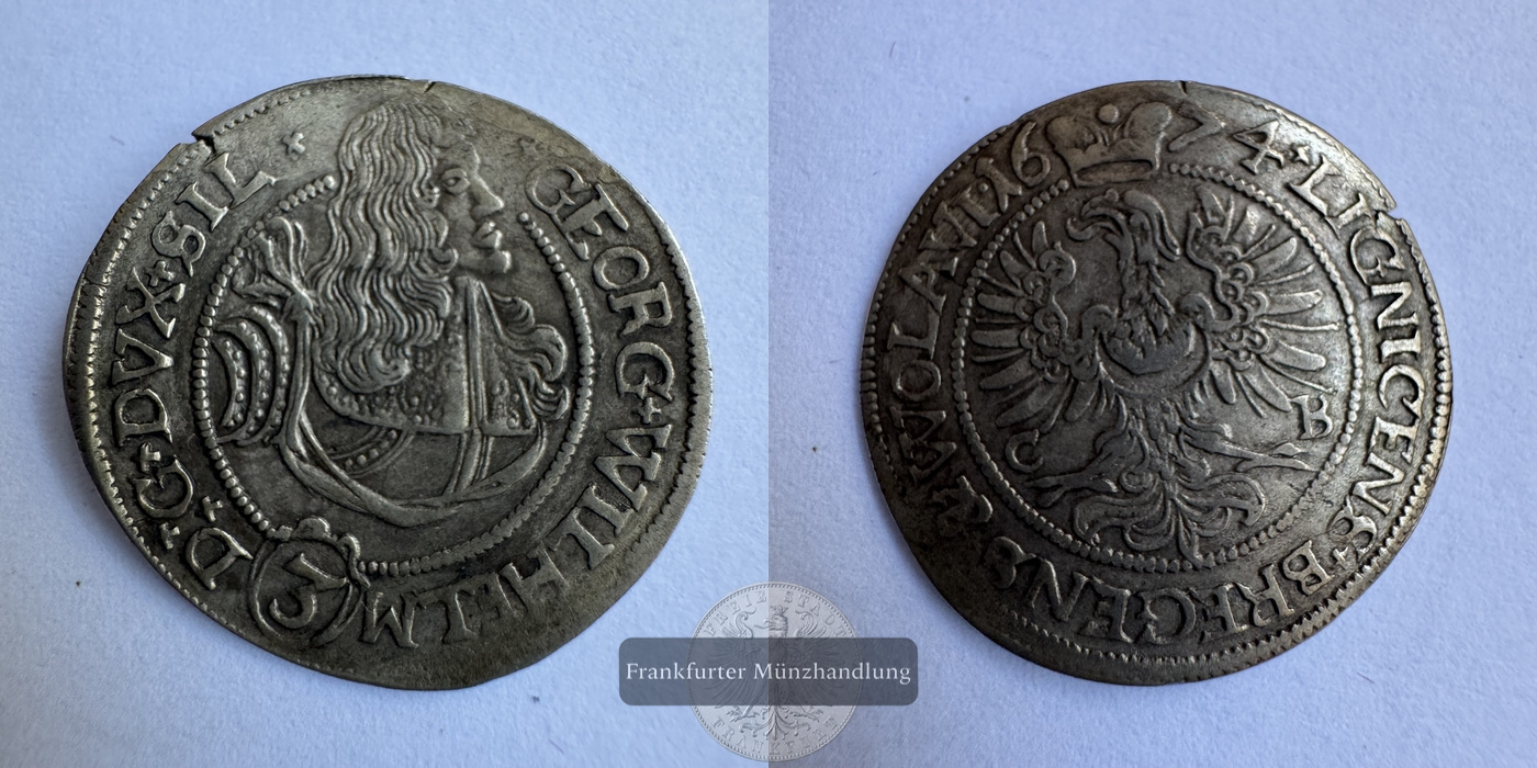  Böhmen / Schlesien 3 Kreuzers 1674 George William FM-Frankfurt Silberraugewicht: 1,74g   