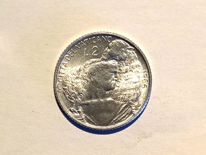  Vatican Stadt 2 Lire 1966 St.   