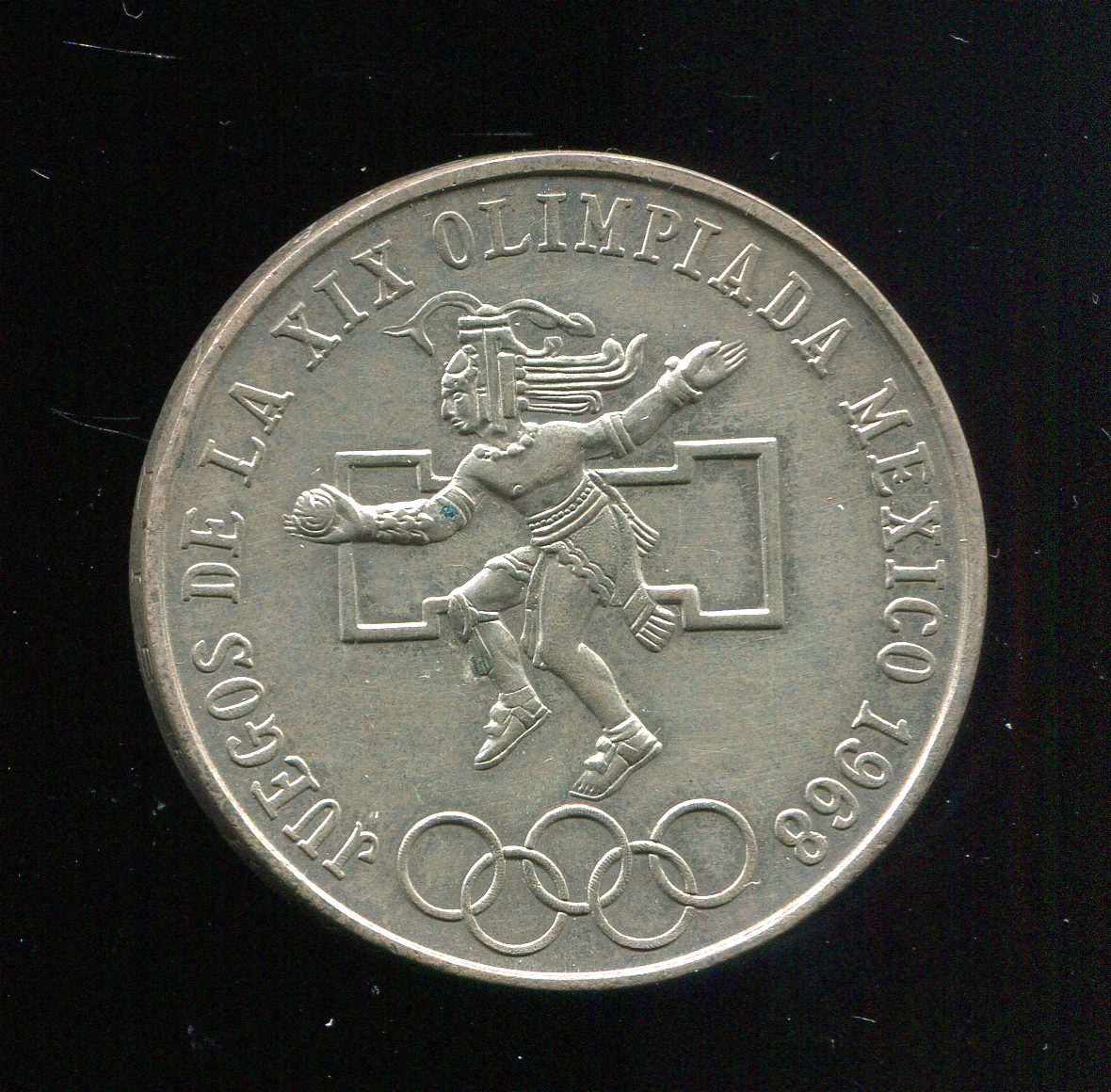  aus Mexico Silbermünze von 1968 Olympia   