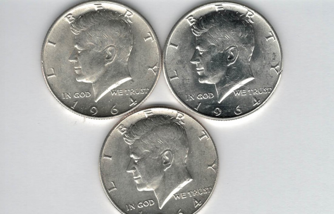  1/2 Dollar 1964 half Kennedy silber 900/á 11,25g fein USA Spittalgold9800 (5095   