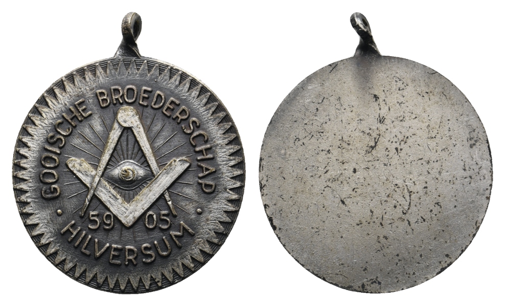  Medaille; Freimaurer; Hilversum; Bronze; gehenkelt; 8,49 g, Ø 27,98 mm   